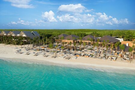 BTMXMY Aerial View Banyan Tree Mayakoba Beach LowRes