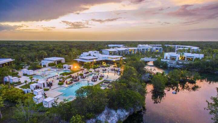 Andaz Mayakoba Lagoon Pool Night Venue